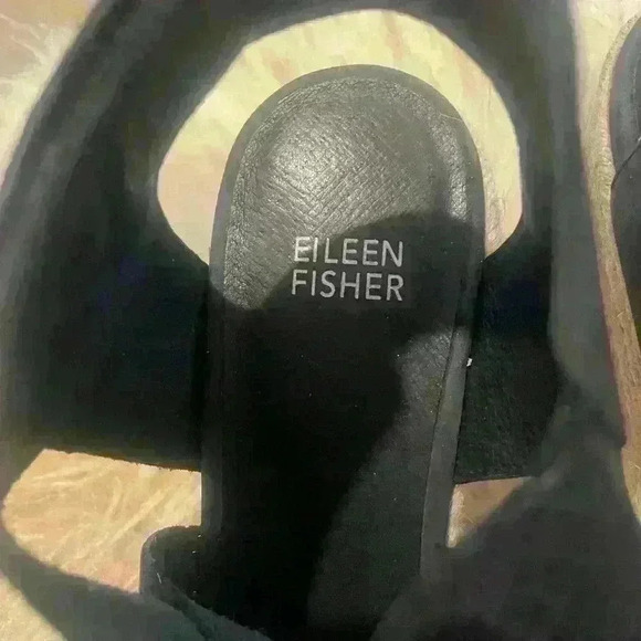 Eileen Fisher espadrille sandals in black suede material. Size 8 1/2. Never worn - Picture 5 of 7